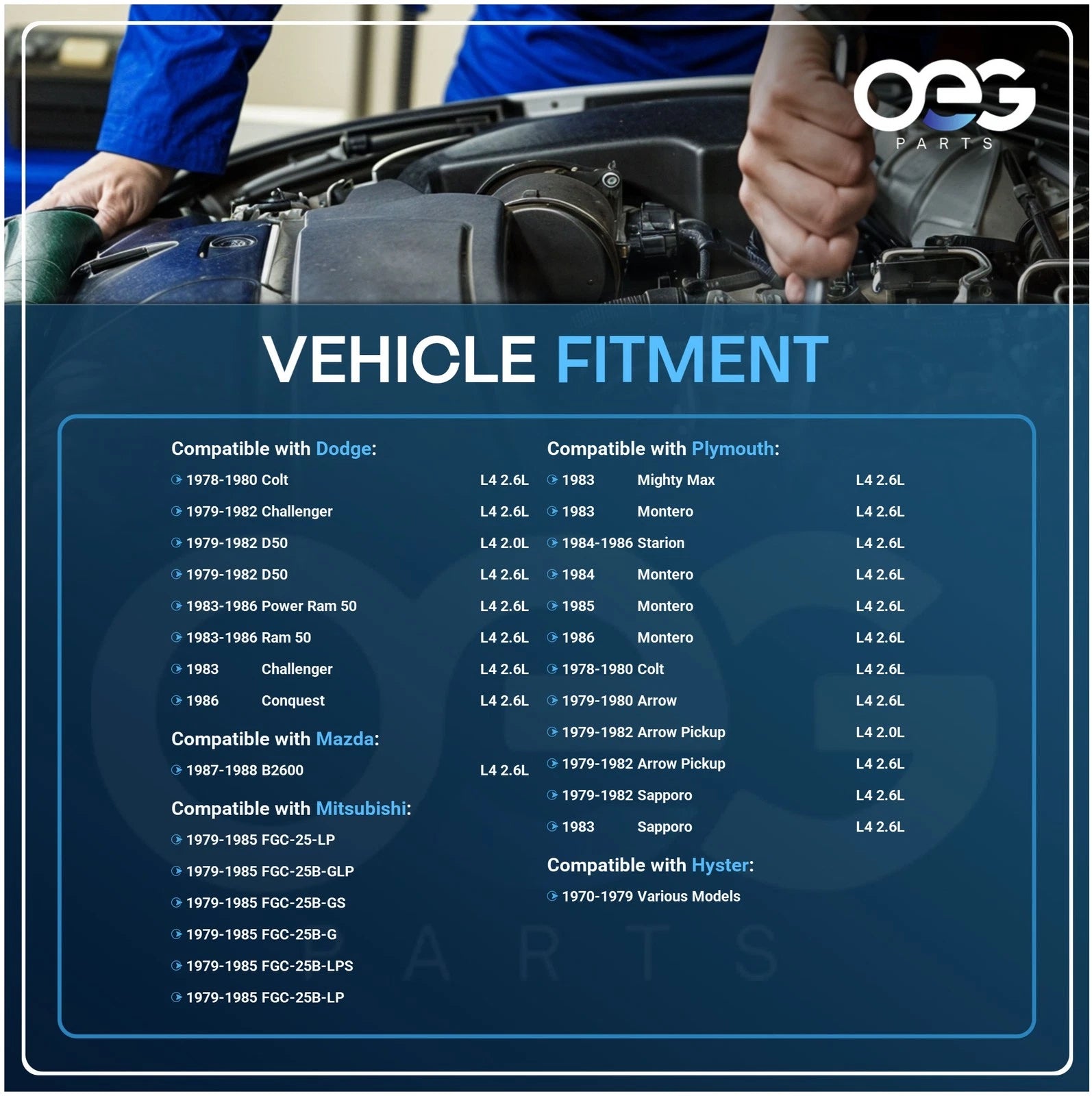 Alternator for Dodge Colt L4 2.6L (1978-1980)