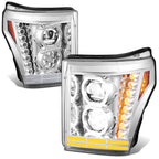 Chrome Housing Amber Corner Projector Headlights for Ford F-250 Super Duty (2011–2016)