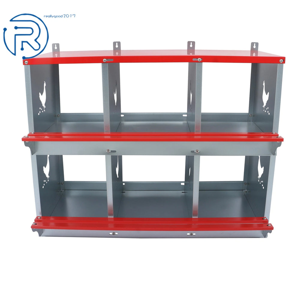 6 Compartment Metal Nest Box for Poultry (Galvanized Steel)