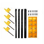 Set of 4 Boring Bar Tool Holders for CNC Machining with Carbide Inserts