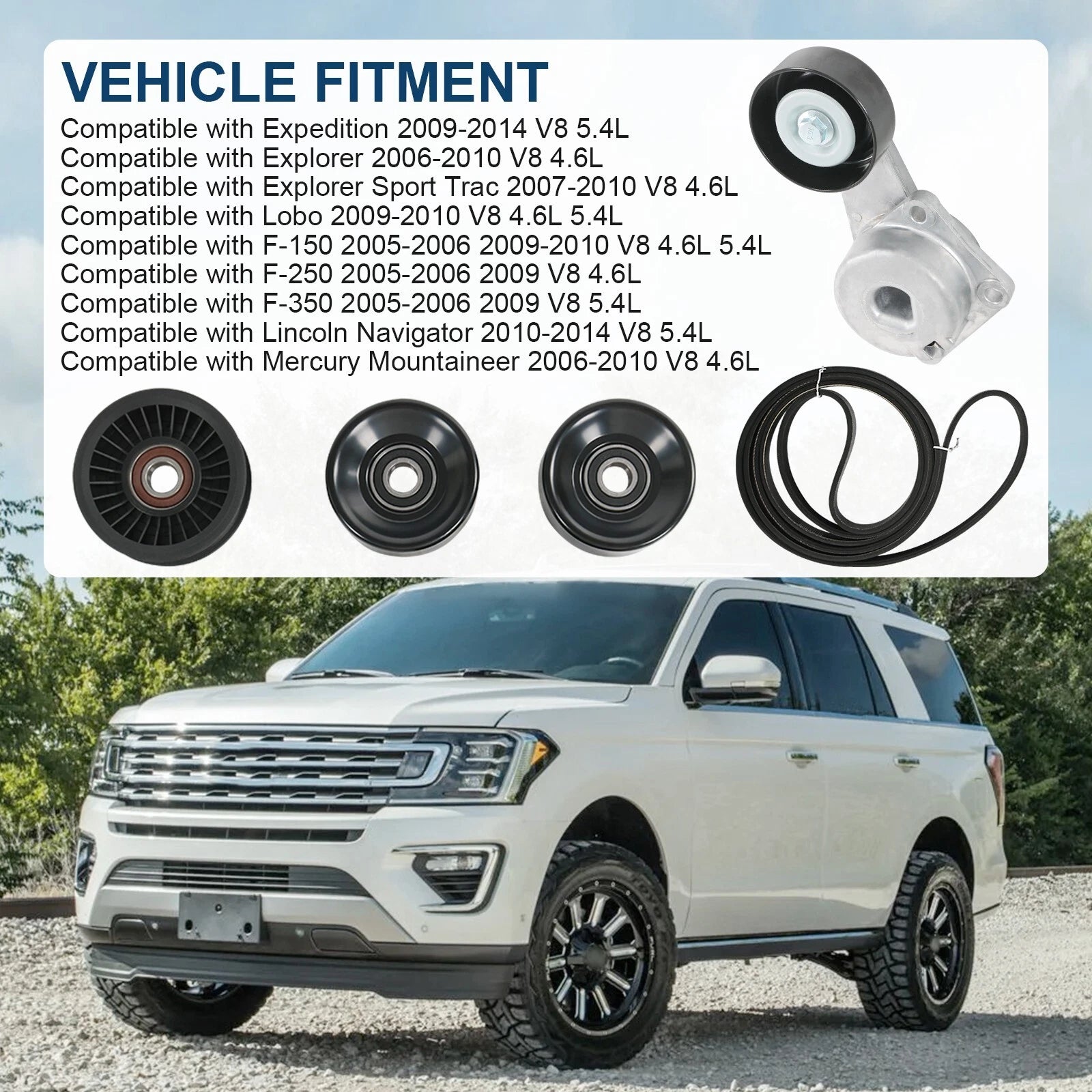 Serpentine Belt Drive Component Kit for Ford F-150 (2005-2014)