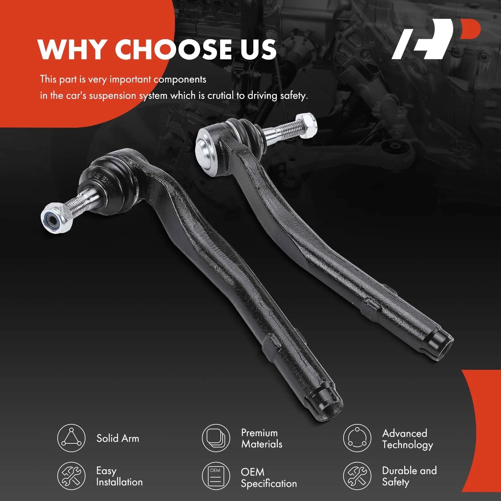 2X Outer Tie Rod Ends for BMW E39 525i 530i 528i (1997-2003)