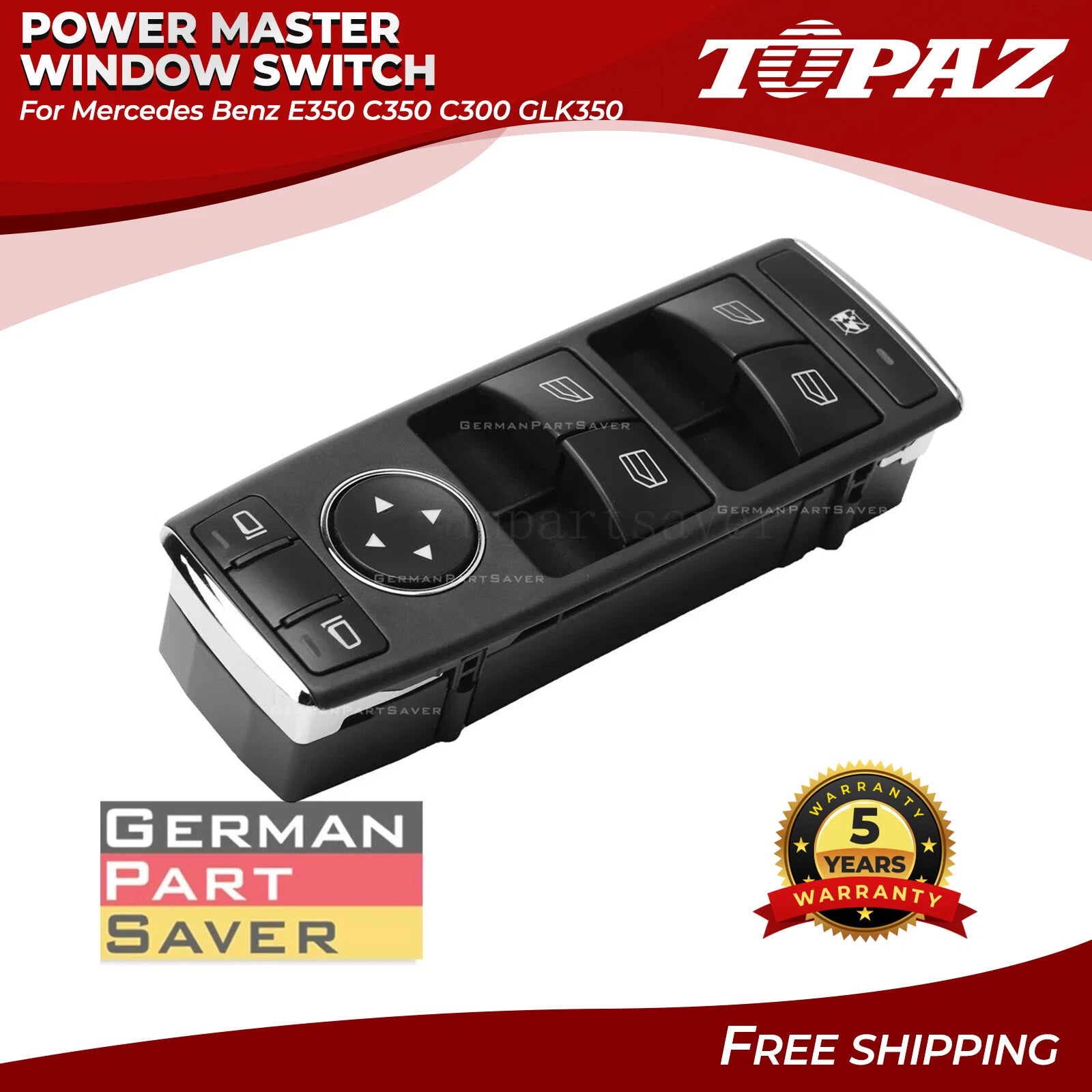 Front Left Door Window Switch for Mercedes C-Class W204 E-Class W212 (2008–2016)