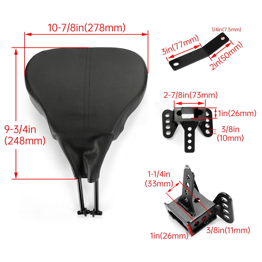 Adjustable Black Driver Backrest for Harley Davidson Touring (2009–2023)
