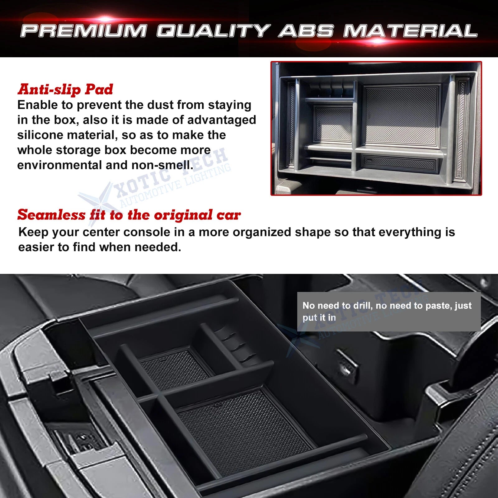 Armrest Storage Coin Organizer Case for Chevrolet Silverado (2014-2019)