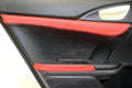 Rear Insert Door Leather Cover for Honda Civic (2016–2020) Black & Red