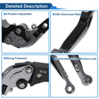 Adjustable Brake Clutch Levers for Honda CBR600RR (2003–2016) Titanium Black