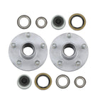 Set of 2 Galvanized Trailer Hub Kits for 3500 lbs Axle (5 on 5)