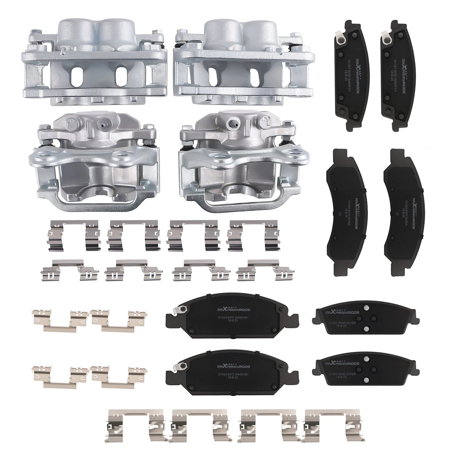 Front Rear Brake Calipers Ceramic Pads for Chevrolet Suburban Tahoe (2015–2020)