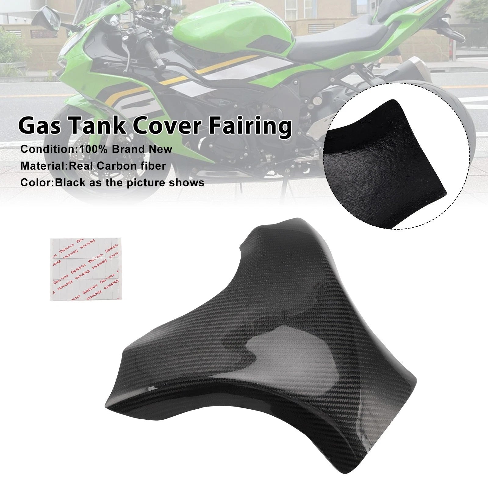 Carbon Fiber Tank Cover Fairing for Kawasaki ZX-6R (2019–2025)