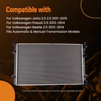 Coolant Radiator for VW Jetta Passat (2011–2015)