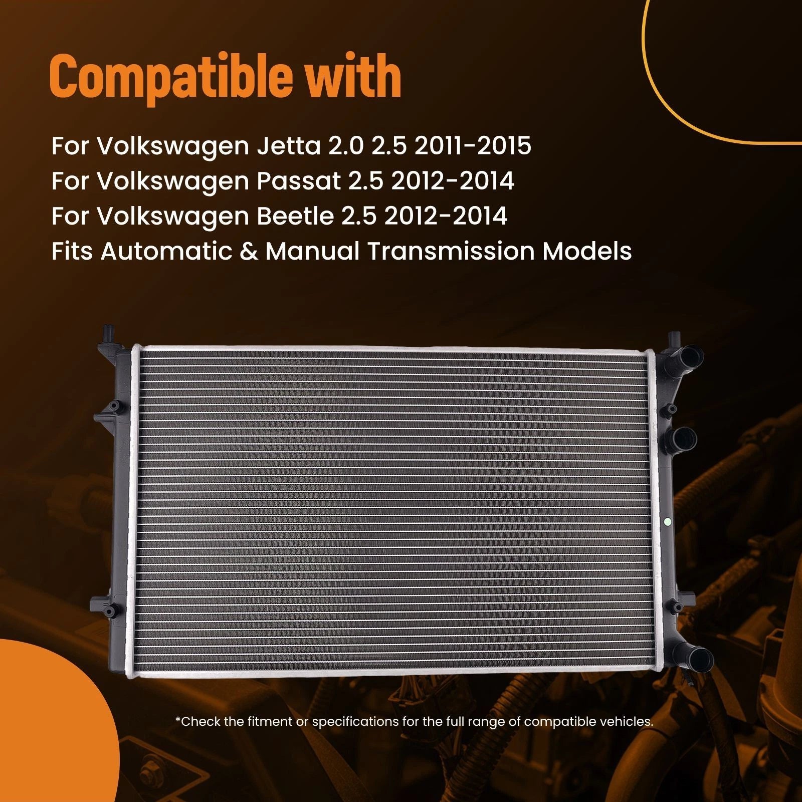 Coolant Radiator for VW Jetta Passat (2011–2015)