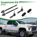 6pcs Front Suspension Kit Inner Outer Tie Rod End with Boot for Pontiac Torrent (2006–2009)