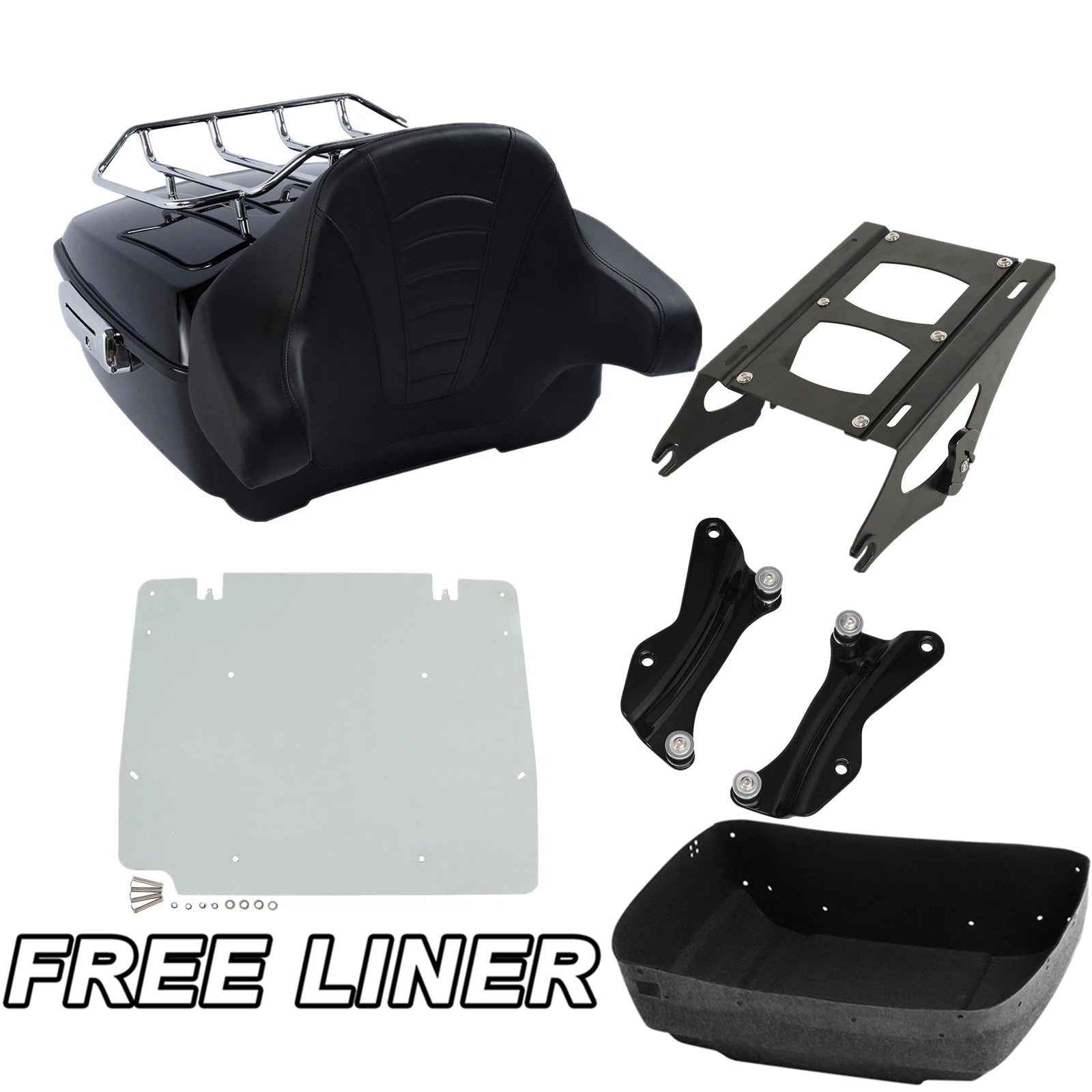 Trunk Pad Mount Rack Base Plate Docking Kit for Harley Touring (2014–2025)