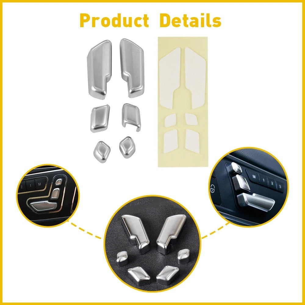 Silver Door Seat Adjust Button Switch Cover Trim for Mercedes-Benz E Class (2009â2016)