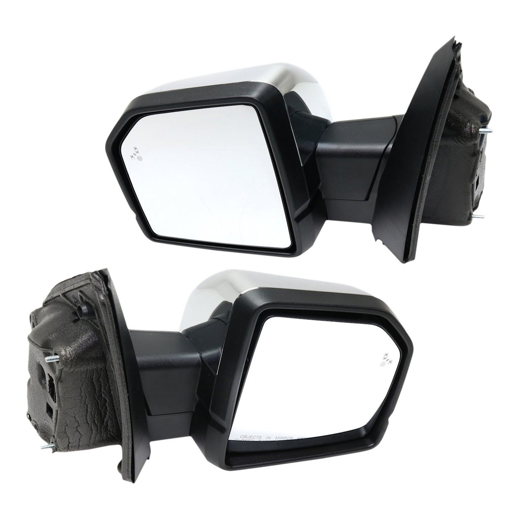 Power Mirror Set for Ford F-150 (2015–2018) Power Fold, Memory, Chrome