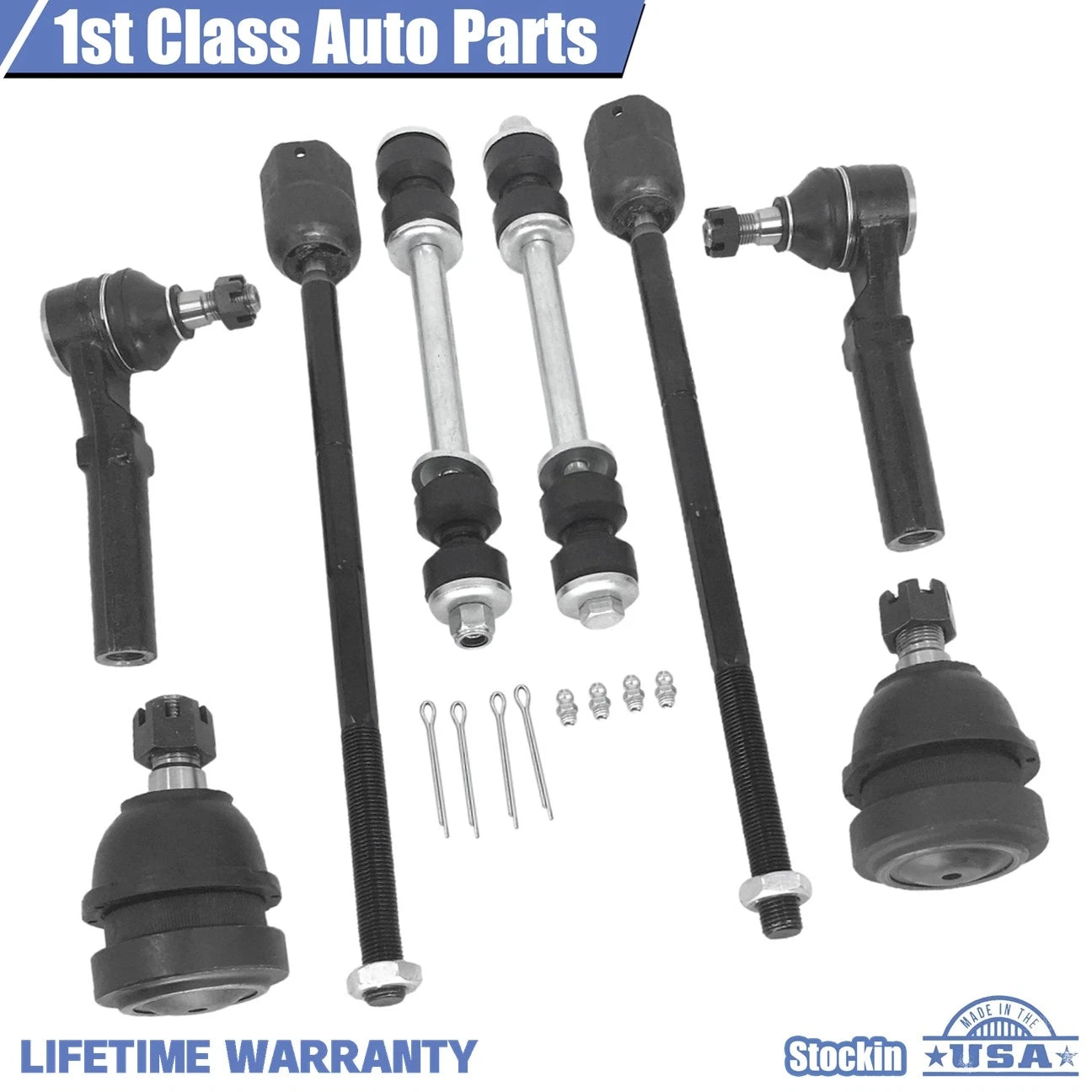 Set of 8 Front Suspension Tie Rod Ends & Sway Bar for Ford Mustang (1994–2004)