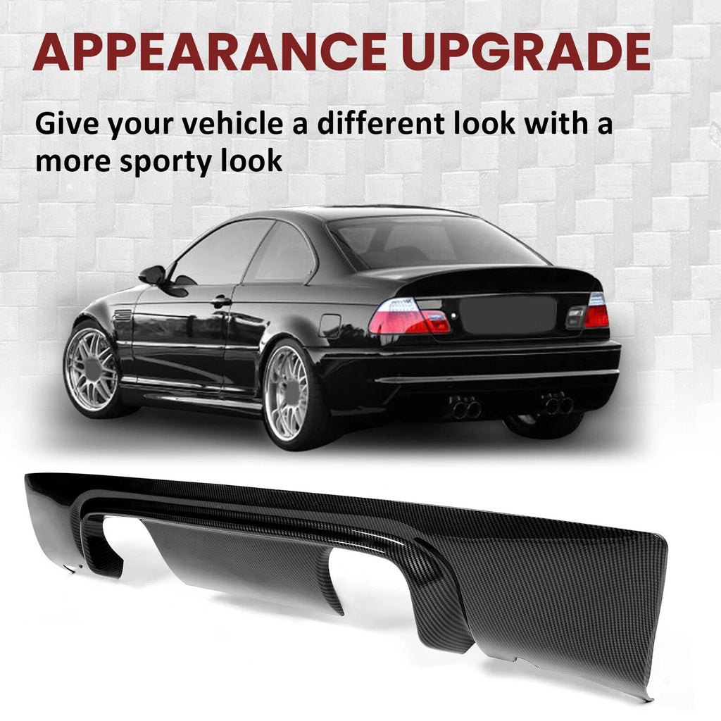 CSL Style Carbon Fiber Rear Bumper Diffuser for BMW E46 M3 (2001–2006)