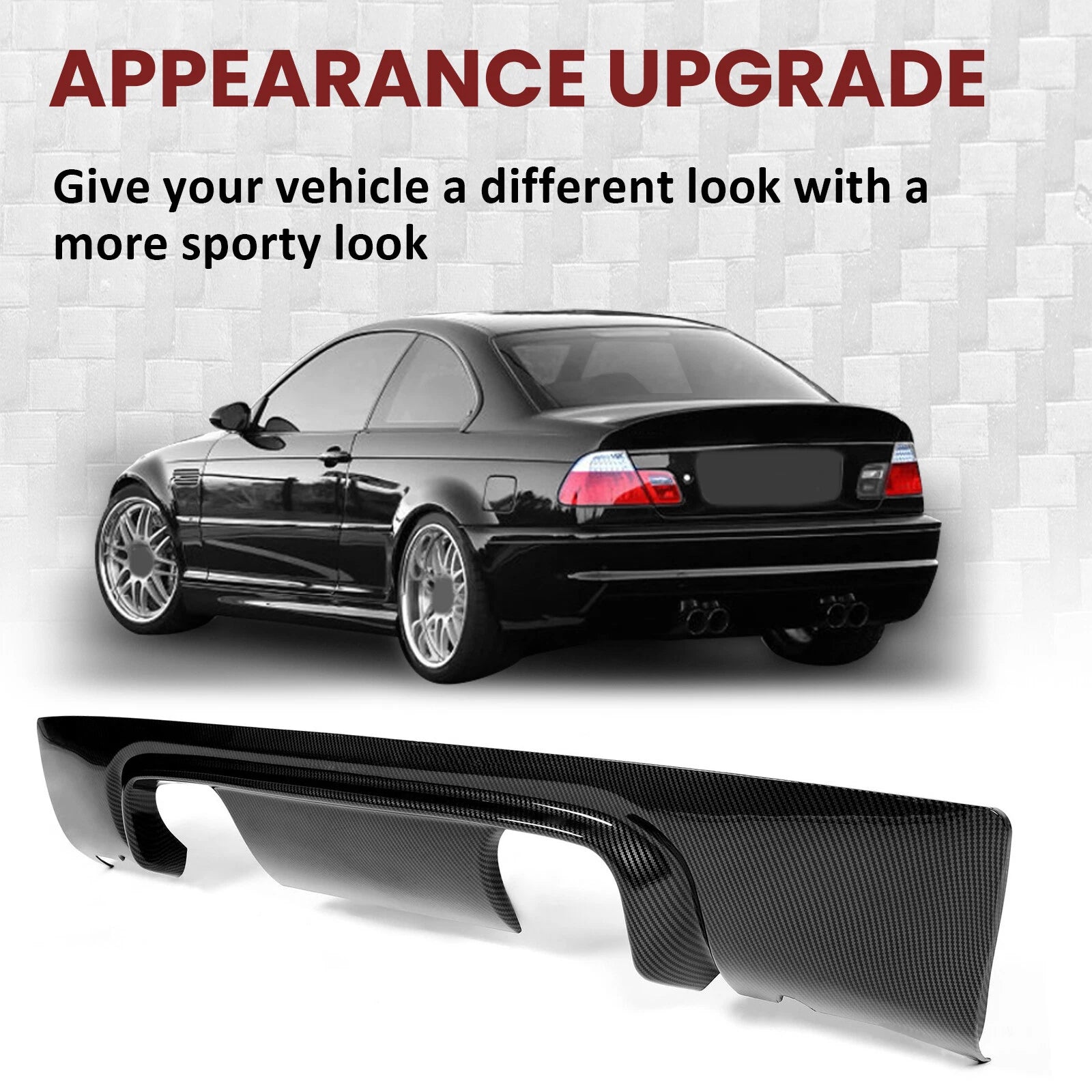 CSL Style Carbon Fiber Rear Bumper Diffuser for BMW E46 M3 (2001–2006)