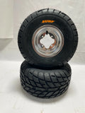 DWT A5 Polished Rear Wheels & Sunf A021 Tires for Banshee YFZ450 Raptor 700 (2004–2023)