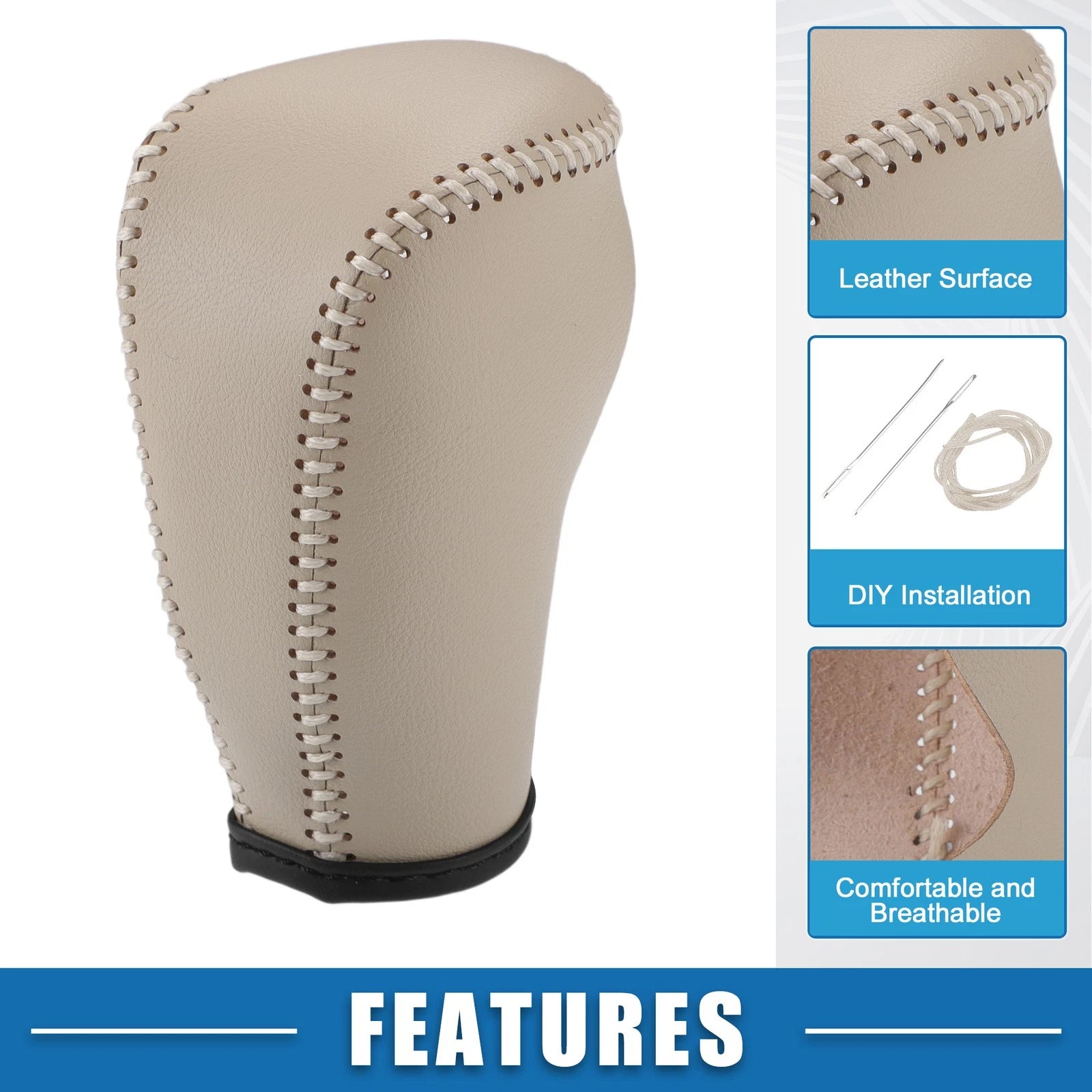 Gear Shifting Knob Cover Trim for Nissan Murano (2009–2013) Faux Leather Beige