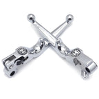 Chrome Skull Brake Clutch Levers for Harley Touring Road King FLHR (1996–2007)
