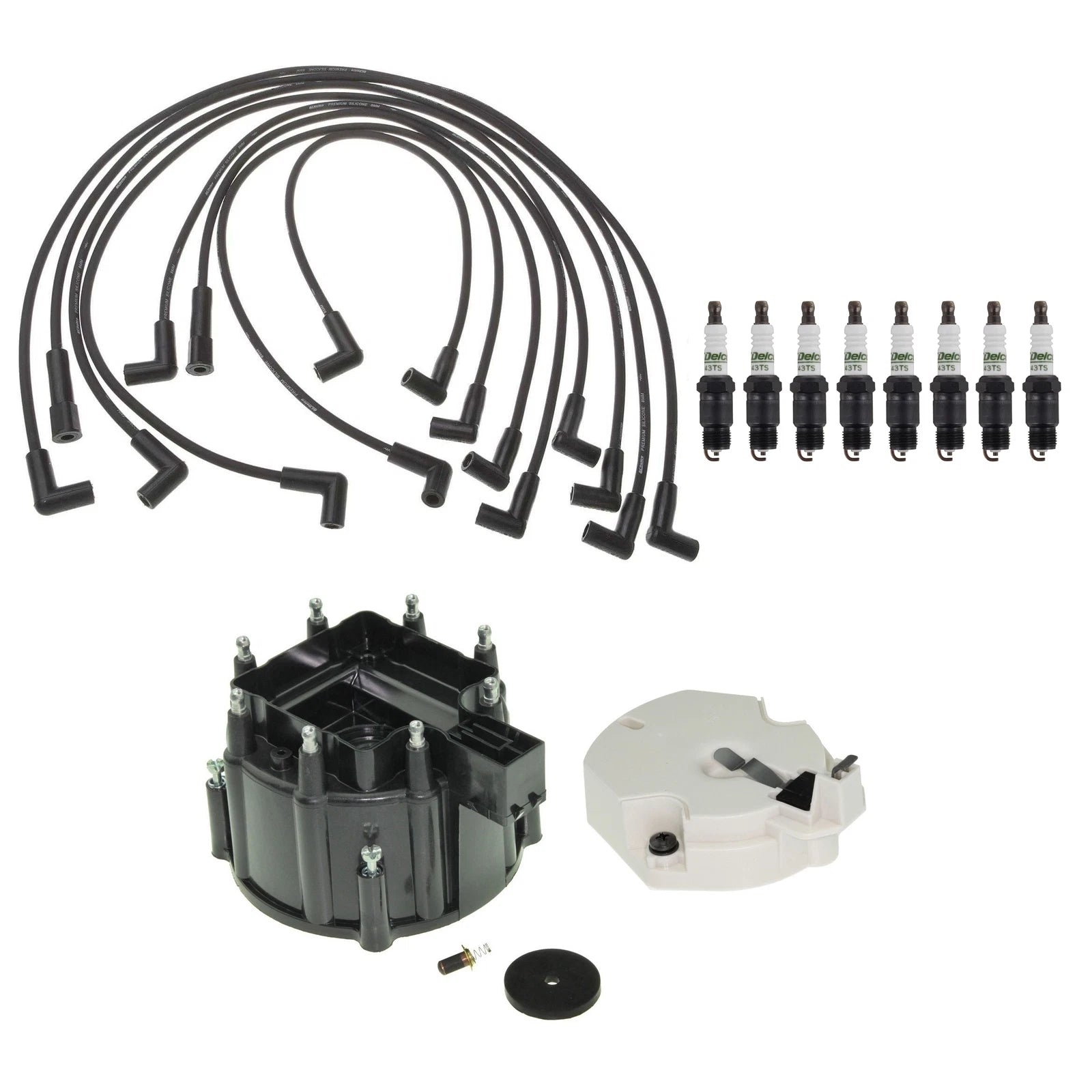 ACDelco Ignition Kit for C10 C1500 V8 (1973–1995) - Rotor, Cap, Wires, Plugs