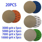 Set of 20 Sanding Discs 125mm for Various Grains (3000/5000/7000/10000)