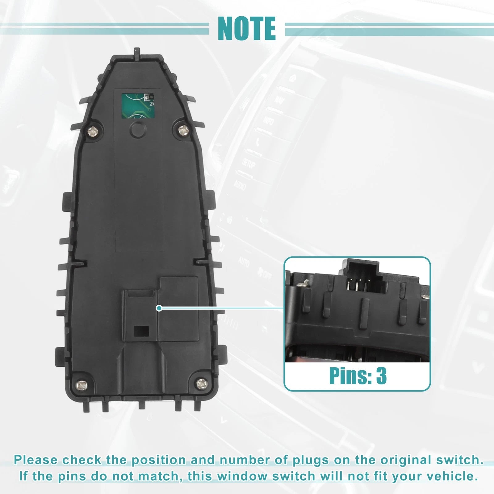 Set of 1 Power Window Switch for Mercedes-Benz C300 C43 C63 (2015–2020) No.A2059050202