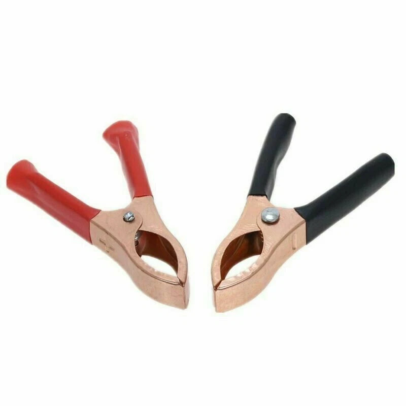 Set of 2 Black/Red 30A Car Battery Clip Cables