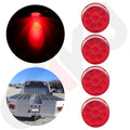 Set of 4 LED Side Marker Lights for Trailer (2" Round, Red)