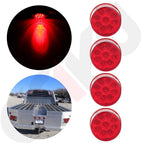 Set of 4 LED Side Marker Lights for Trailer (2" Round, Red)