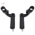 1-1/4" Chrome Black Short Angled Gear Skull Foot Pegs for Motorcycle