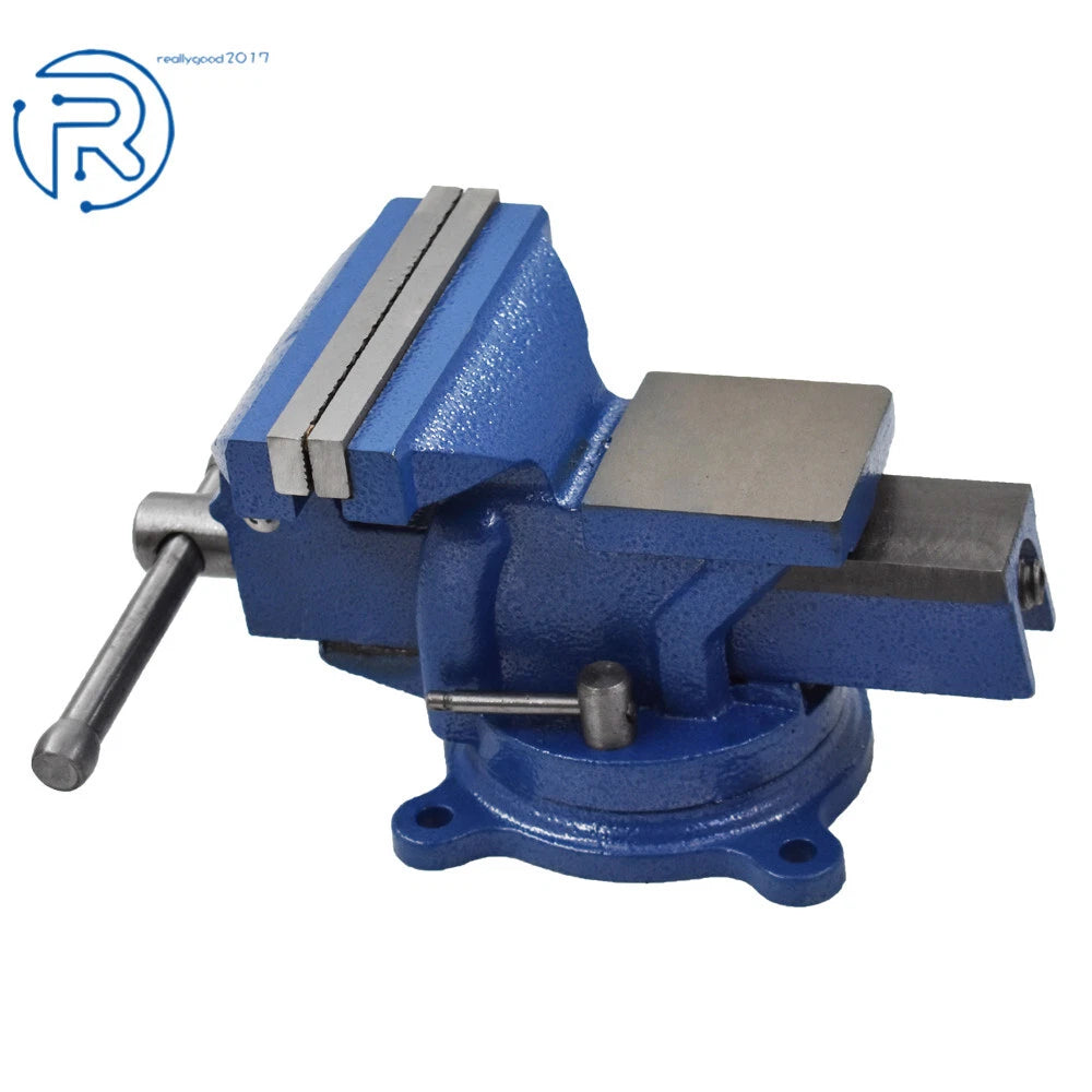 4 Inch Heavy Duty Bench Vise with Anvil and Swivel Locking Base