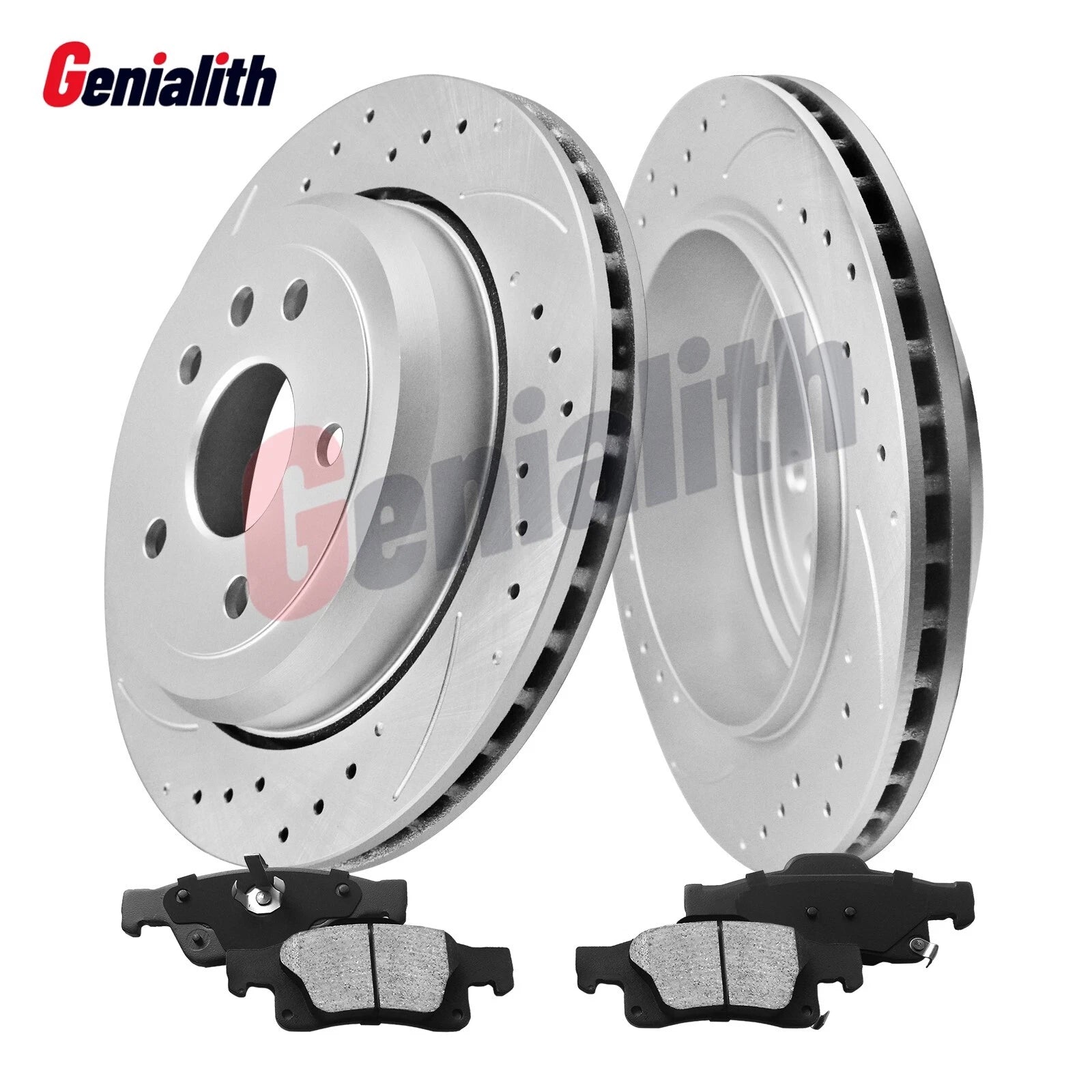 Set of 4 Rear Drilled Brake Rotors & Pads for Dodge Durango Grand Cherokee (2011–2023)