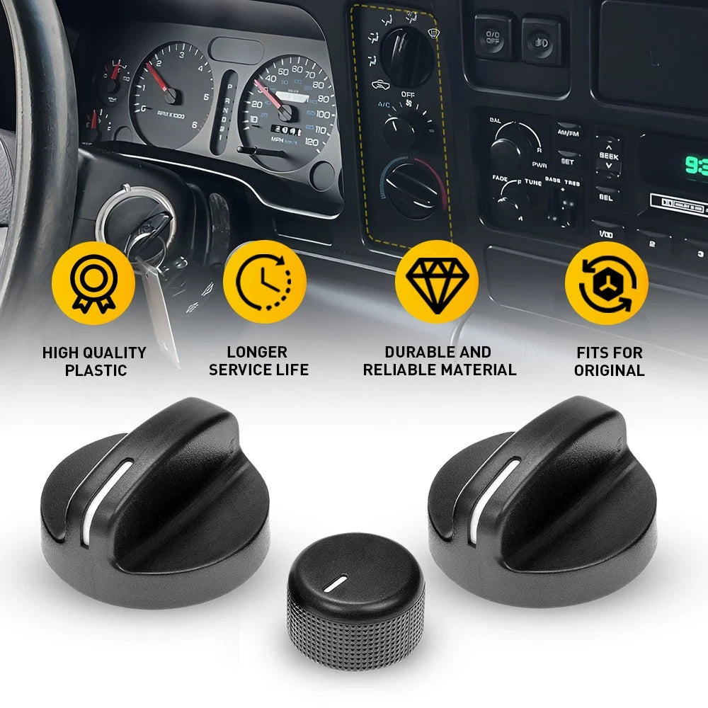 AC Fan Temperature Control Knob Set for Dodge Ram 1500 2500 3500 (1994–1997)