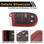 3 Button Key Fob Shell Case for Dodge Charger (2017) Black Red