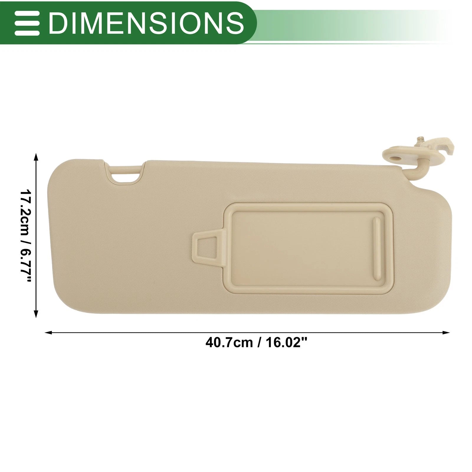 Sun Visor No.85220F0100TTX for Hyundai Elantra AD (2016–2020) Right Side