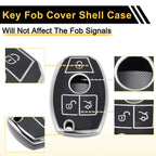 Car Key Case for Mercedes-Benz A/B/C/E/G/K/M/R/S/V/W/X Class/AMG/CL (3 Buttons)