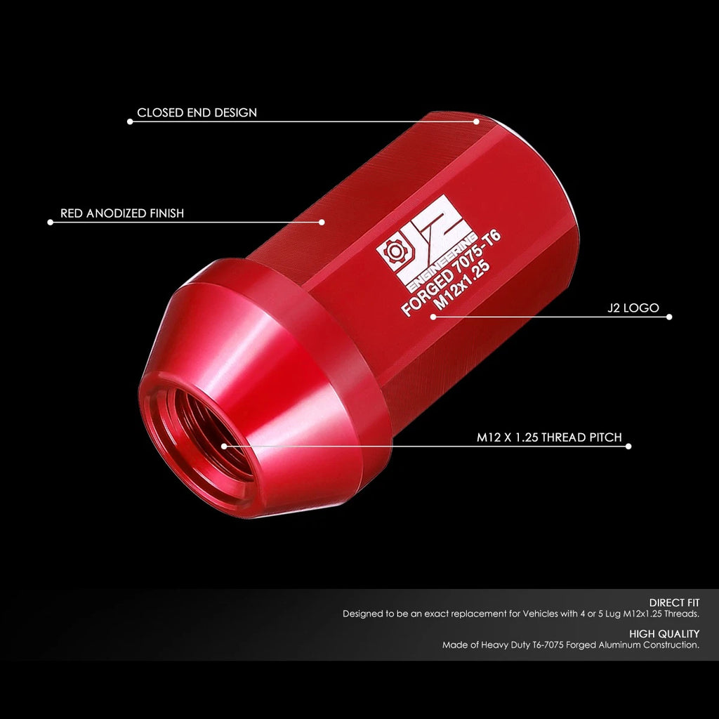 Set of 20 Closed End Lug Nuts M12 X1.25 25mm OD for J2 Engineering