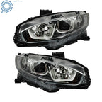 Set of 2 Chrome Housing LED DRL Headlights for Honda Civic (2016–2020)