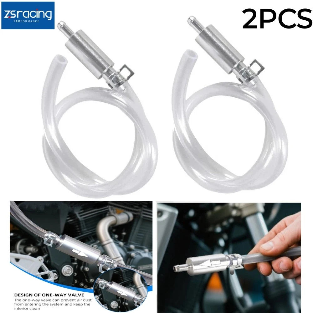 2X Brake Bleeder Hose with One Way Check Valve for Car Motorcycle