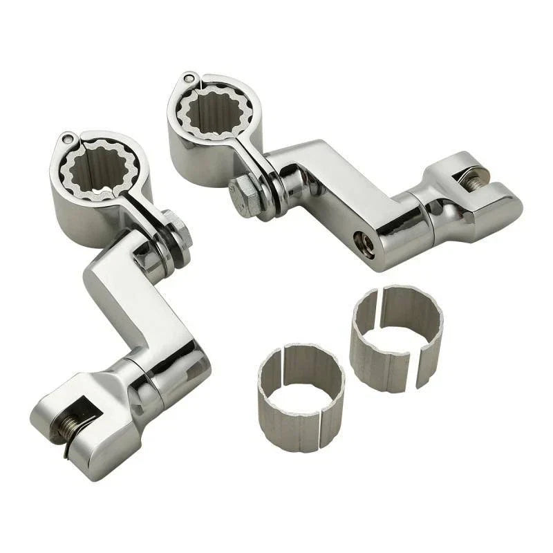 22mm-35mm Chrome Highway Bar Foot Pegs Mount Clamps for Harley Honda GL1800