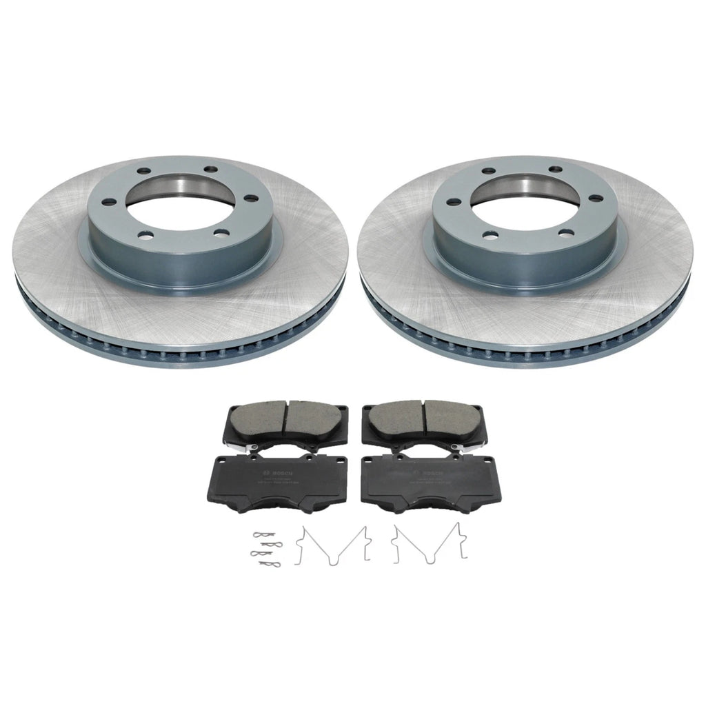 DuraGo Front Rotors & Bosch QuietCast Ceramic Pads for Lexus GX470, 4Runner (2003–2009)