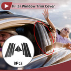 8 Pcs Door Pillar Window Trim for Mazda CX-7 (2007–2012) Black Carbon Fiber