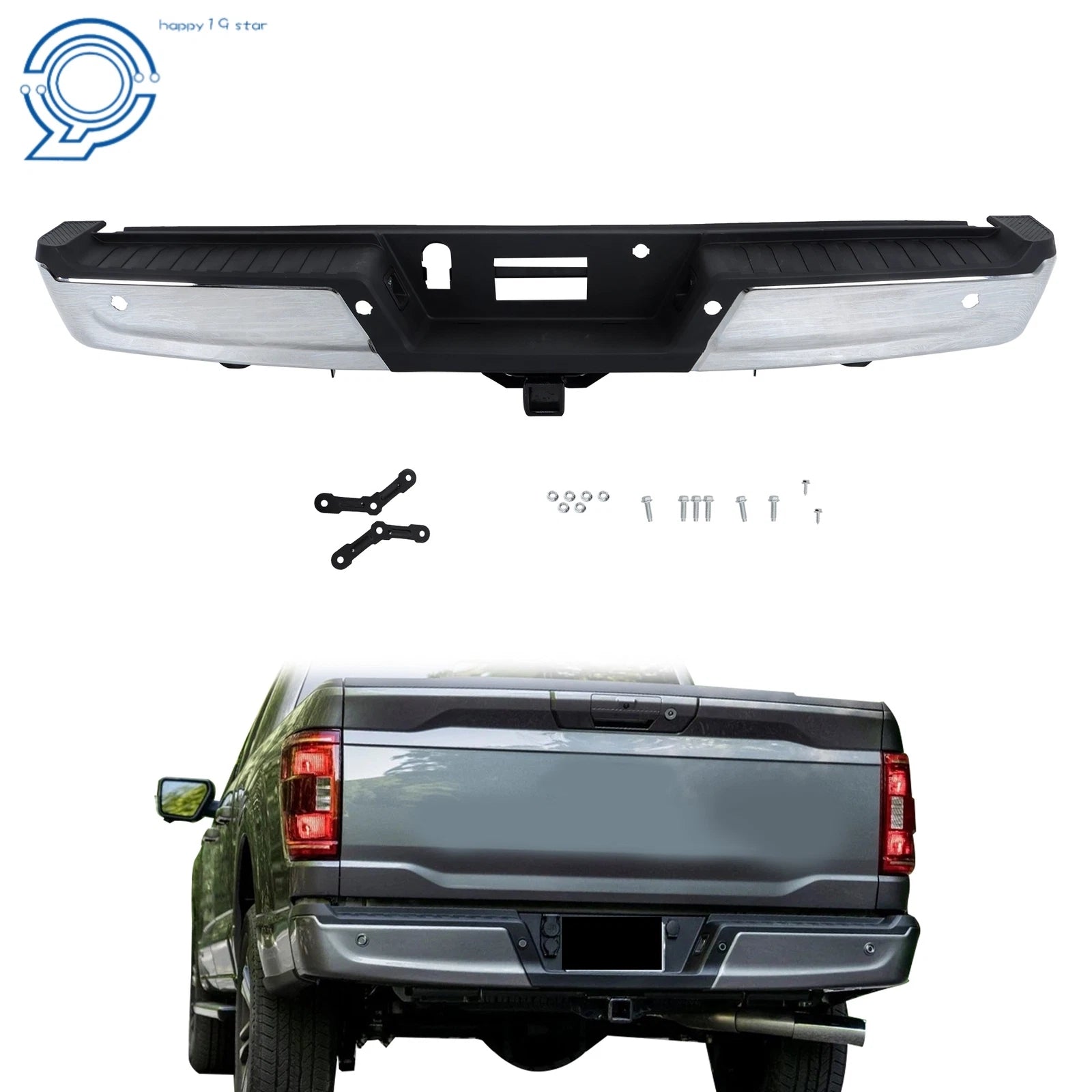 Chrome Rear Step Bumper Assembly for Ford F-150 (2021–2023)