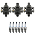 Set of 3 Ignition Coils & 6 Platinum Spark Plugs for W140 S320 (1992–1999)