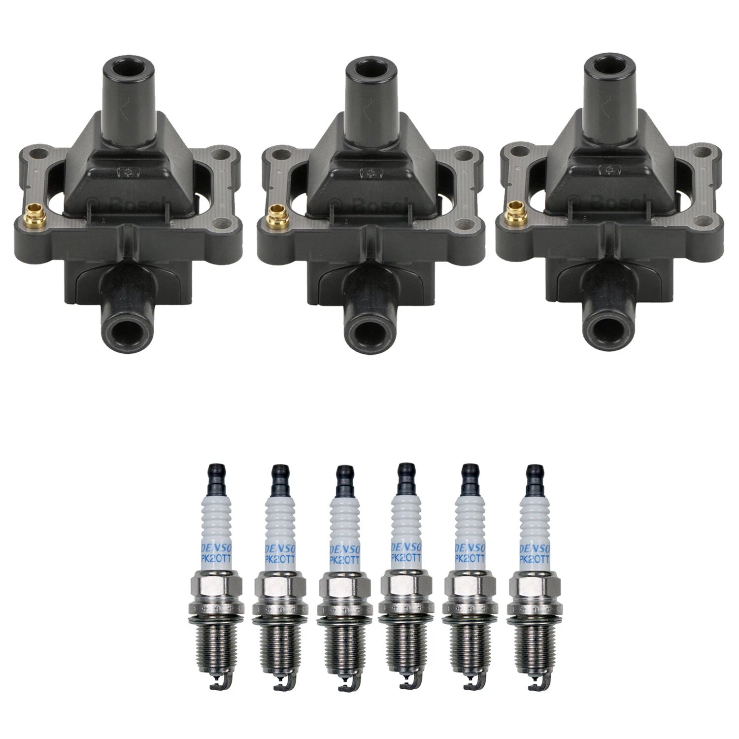 Set of 3 Ignition Coils & 6 Platinum Spark Plugs for W140 S320 (1992–1999)