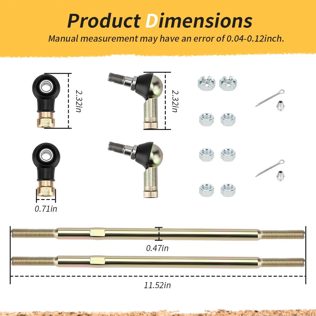 2X Tie Rod End Kit for Polaris Worker 335 500 Diesel 455 Magnum 500 (1999)