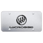 Name & Logo on Brushed Stainless Steel License Plate for Buick LaCrosse